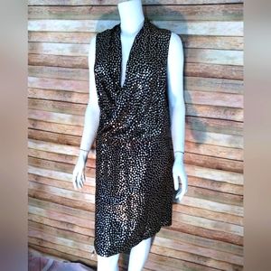 Diane Von Furstenberg  sequins dress silk black/gold SEXY Size 8